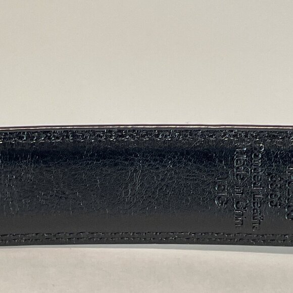 PERRY ELLIS Mens Reversible Belt Size Large 38 Brown Black Leather Silver Buckle - Picture 4 of 8